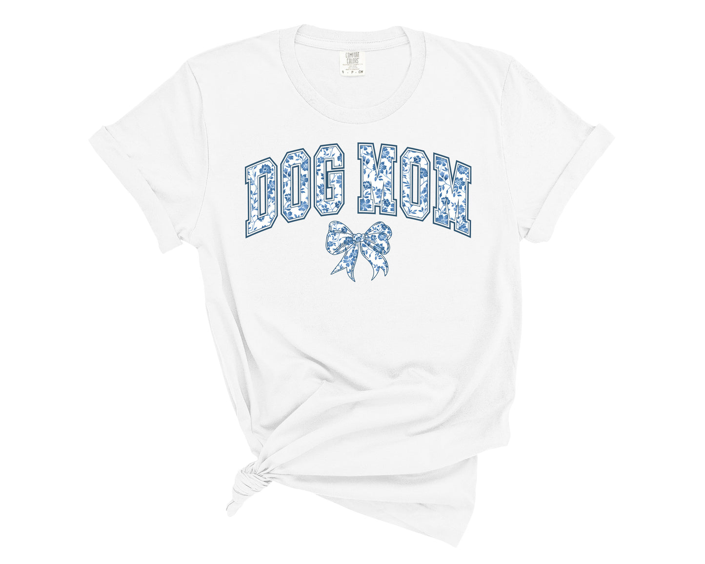dog mom blue floral