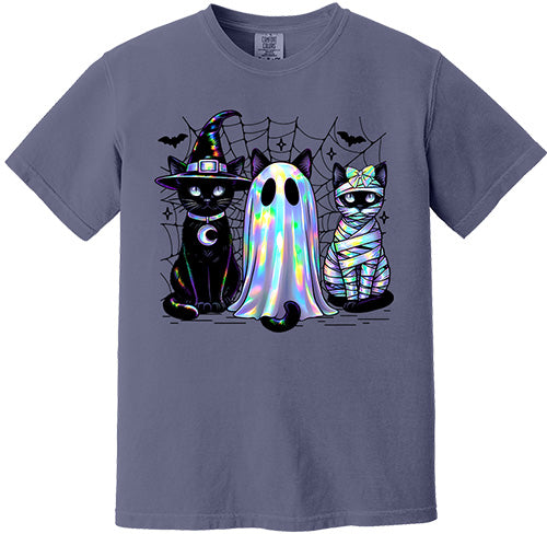 Iridescent Ghost and Cat Tee
