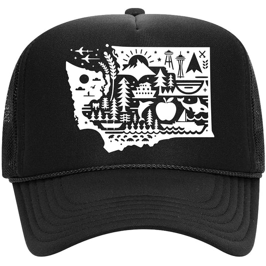 Washington State Icons Trucker Hat