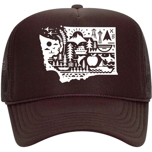 Washington State Icons Trucker Hat