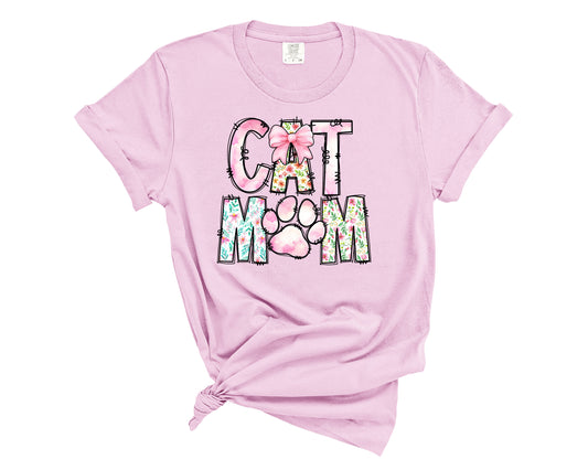 cat mom floral