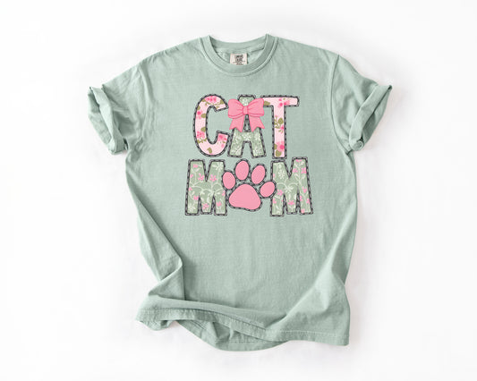 cat mom floral