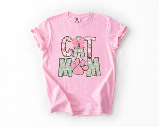 cat mom floral