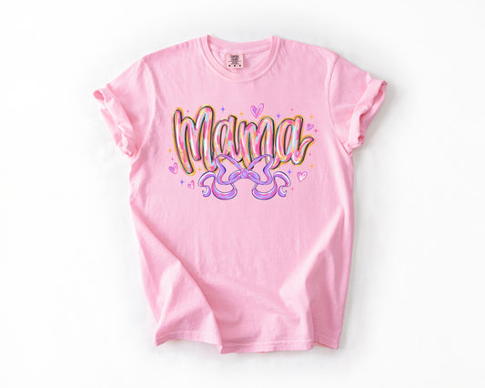 mama with purple bow