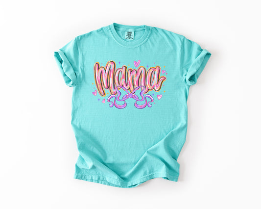 mama with purple bow