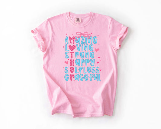 Mother with pink bow