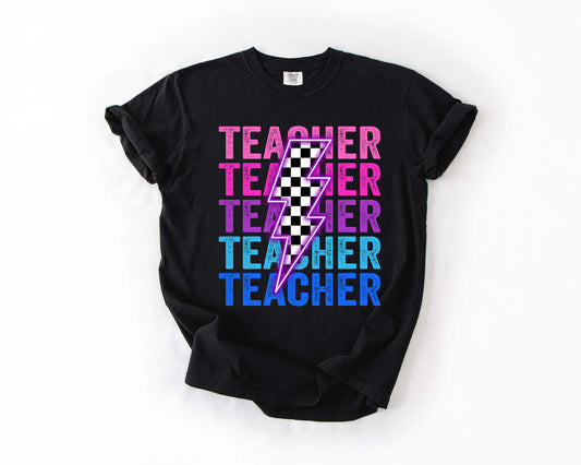 neon stacked teacher