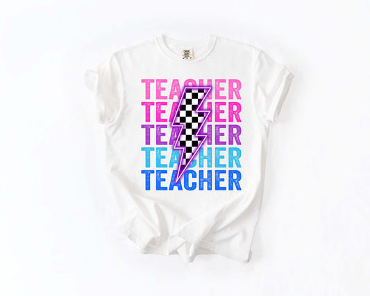 neon stacked teacher