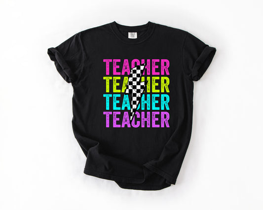 teacher stacked neon