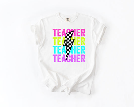 teacher stacked neon