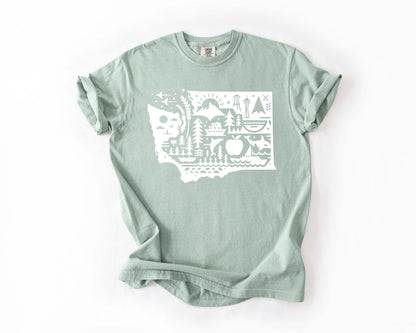 Washington State Icons Tee