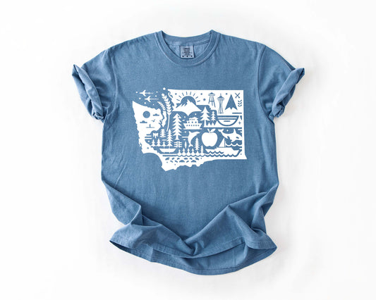 Washington State Icons Tee